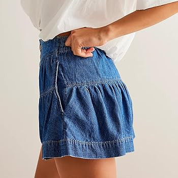 utcoco Women's 2025 Denim Shorts Casual Summer High Waisted Wide Leg Buttons Pleated Ruffle Jean ... | Amazon (US)
