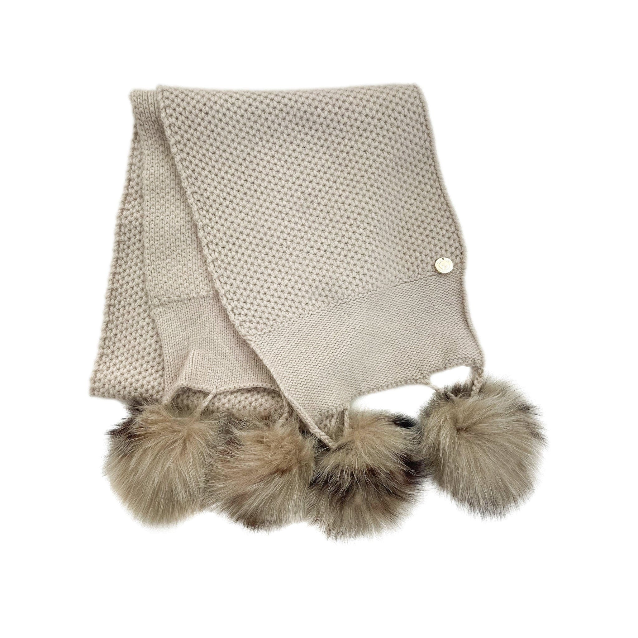 Honeycomb Beige Cashmere Scarf | petite maison kids