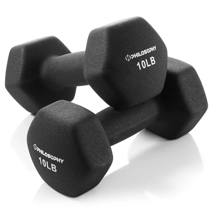 Philosophy Gym Set of 2 Neoprene Dumbbell Hand Weights, Hexagon Shape | Target