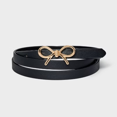 Women's Bow Belt - Ava & Viv™ Black | Target