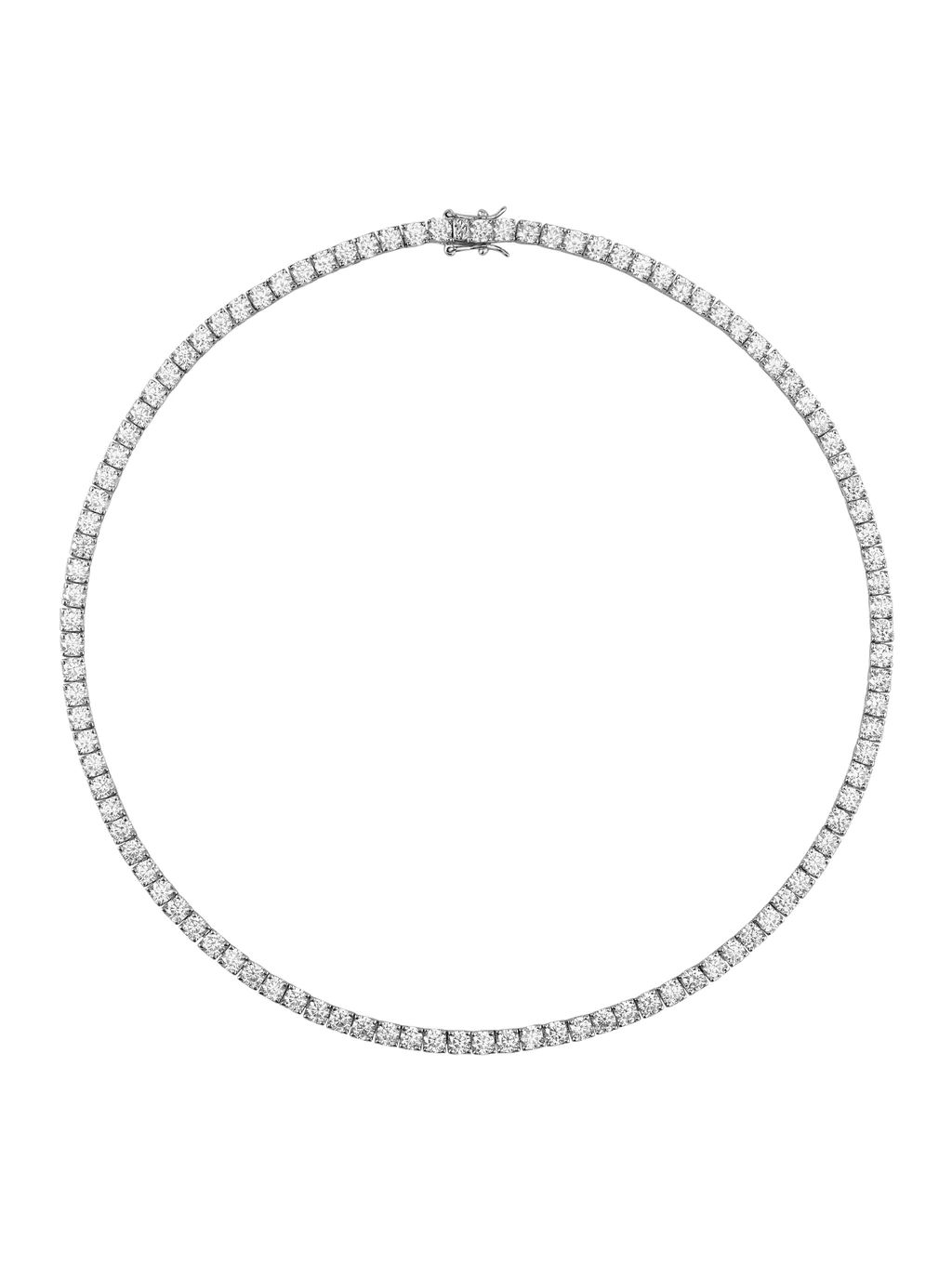 KATE ROUND CUT, LAB-GROWN WHITE SAPPHIRE SILVER RIVIERE NECKLACE | Dorsey
