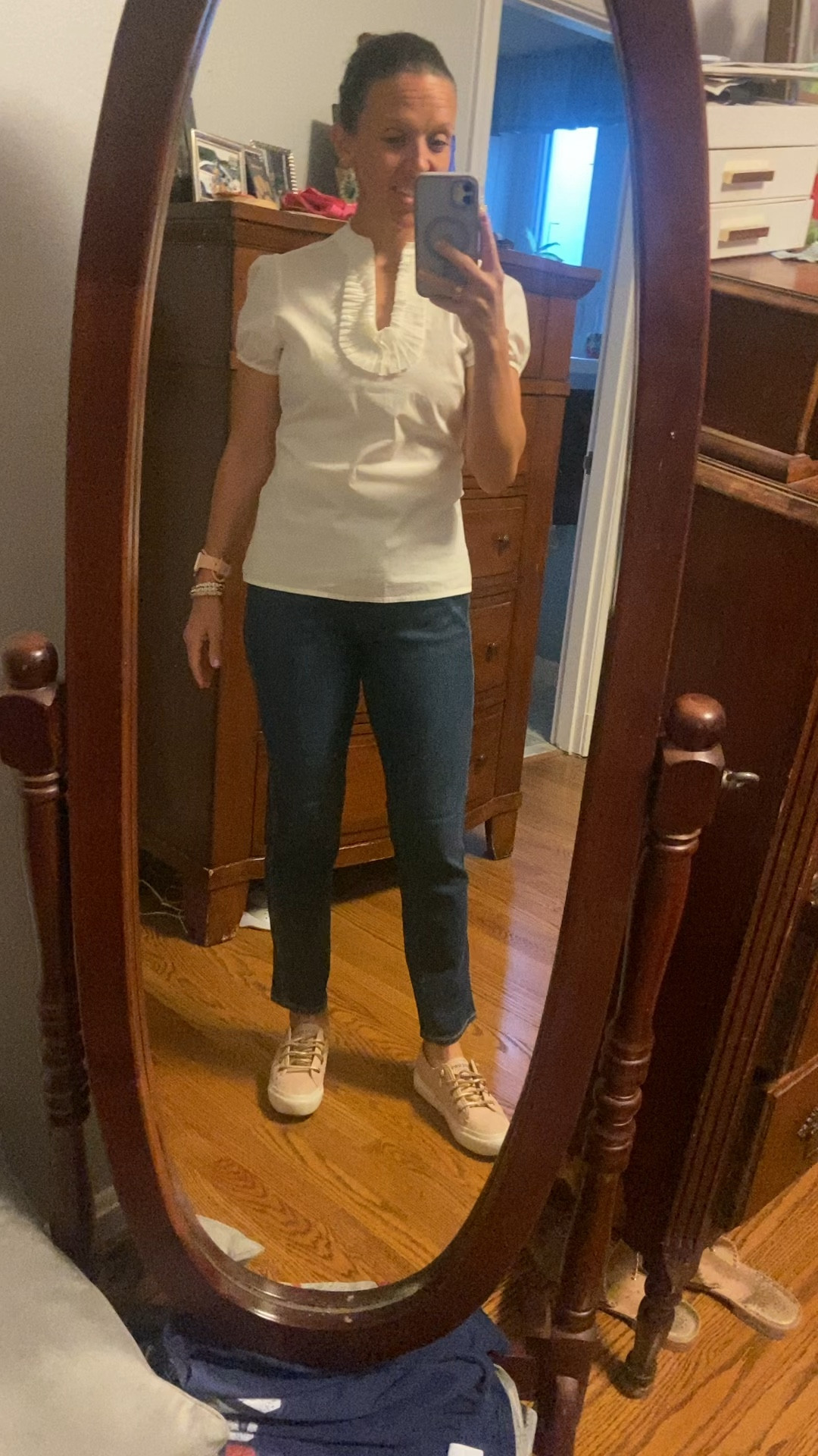 Jeans - I am loving the fit of these; fitted on the thigh and looser at the knee to ankle, and hits right above the ankle. 


#watchnow #oldnavy #oldnavysale #jeanssale #under25 #budgetfriendly #slimjeans 


#LTKU #LTKStyleTip #LTKWorkwear #LTKOver40 #LTKFindsUnder50 #LTKSaleAlert