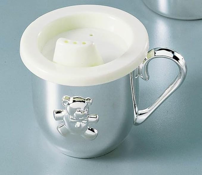 Silverplated Baby's First Sippy Cup With Handle And Sippy Lid Insert, 5 oz Capacity, Teddy Bear E... | Amazon (US)