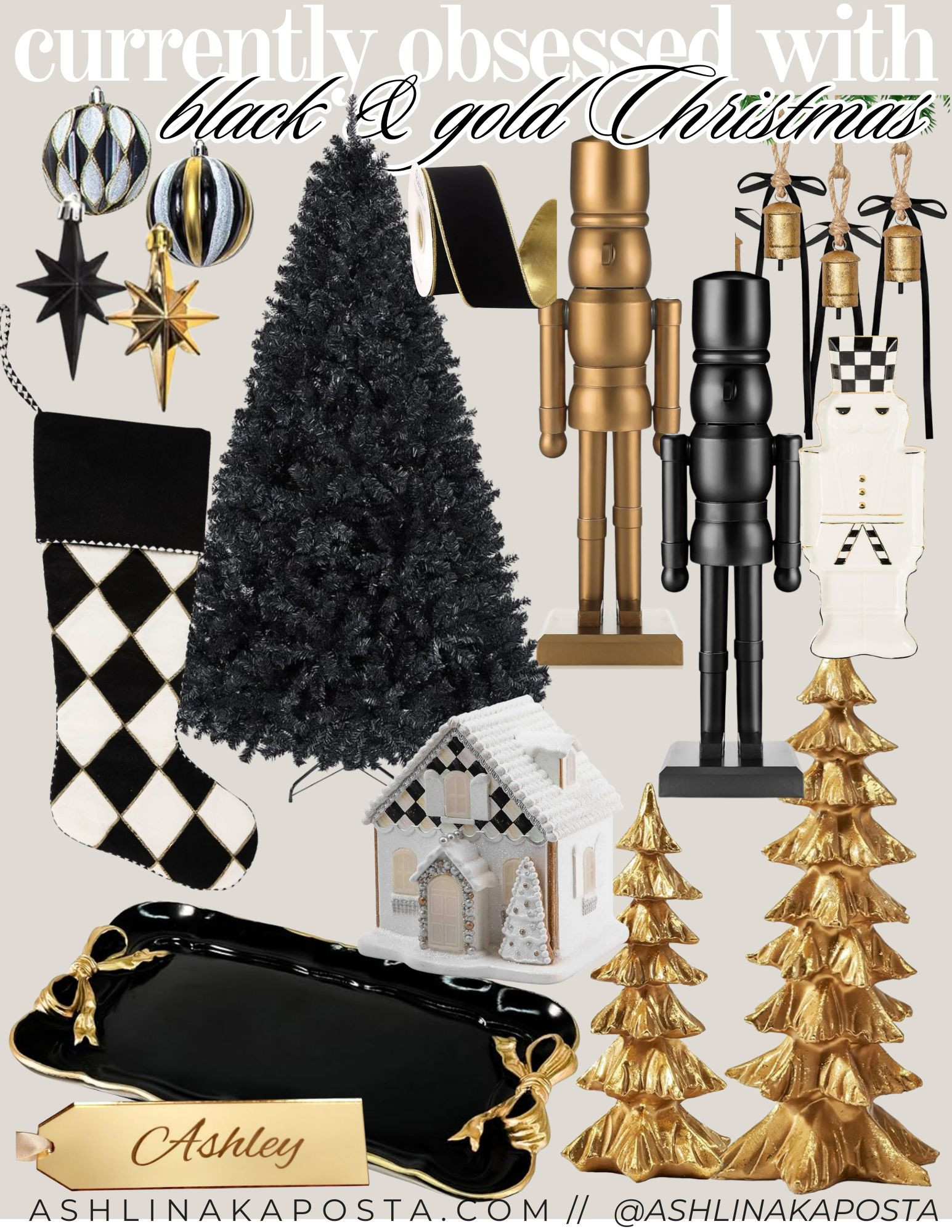 Glam up your Christmas decor with these chic black and gold pieces! From elegant Christmas trees to festive ornaments and stylish nutcrackers, these items will add a touch of luxury to your holiday season. Perfect for those who love a modern look  

 #LTKHoliday #LTKHome