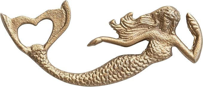 Creative Co-Op Metal Mermaid Shaped Bottle Opener, Antique Gold Finish | Amazon (US)