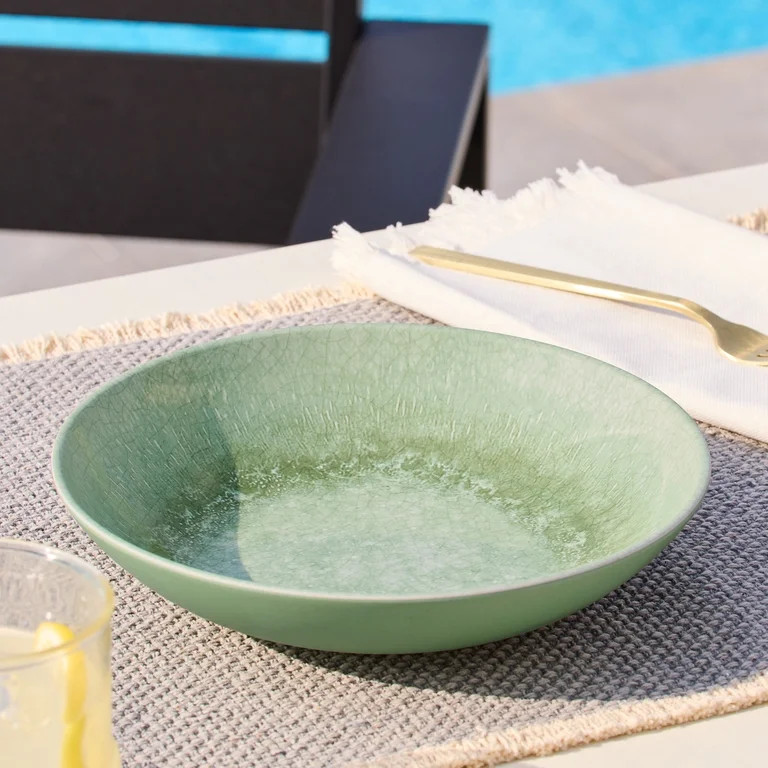 Better Homes and Gardens Bamboo Melamine Green Reactive Dinner Bowl | Walmart (US)