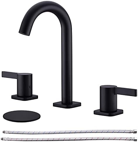 TRUSTMI 2 Handle 8 Inch Brass Bathroom Faucet with Pop Up Drain and cUPC Water Supply Lines Assem... | Amazon (US)