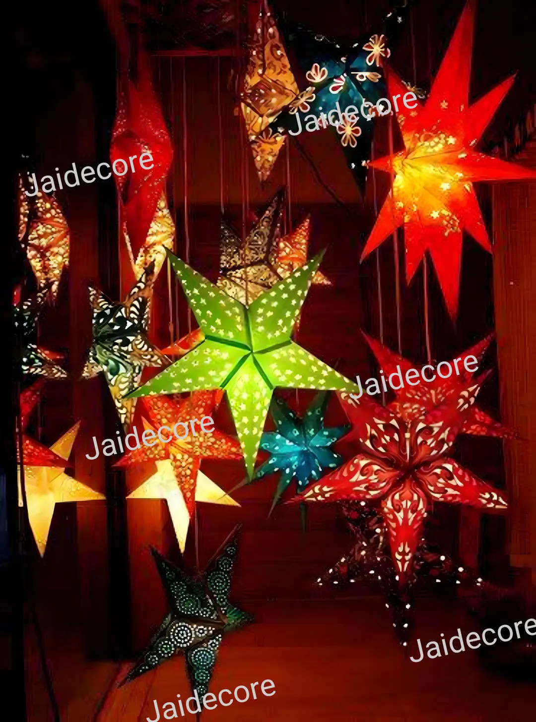 Fast Shipping 10 Pcs Star Decorative Paper Lamps Christmas Tree Decoration Paper Lanterns Festiva... | Etsy (US)