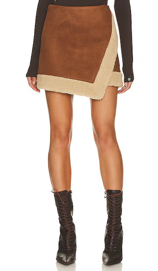 Lea Mini Skirt in Tan | Revolve Clothing (Global)