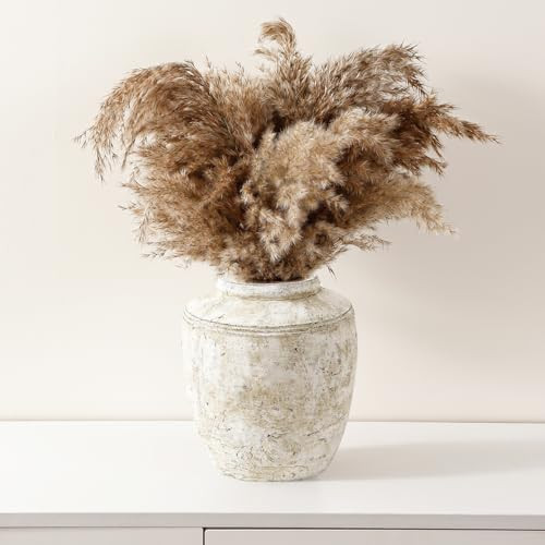 Rustic Farmhouse Ceramic Vase for Home Decor, Terracotta Decorative Flower Vases for Pampas Grass... | Amazon (US)