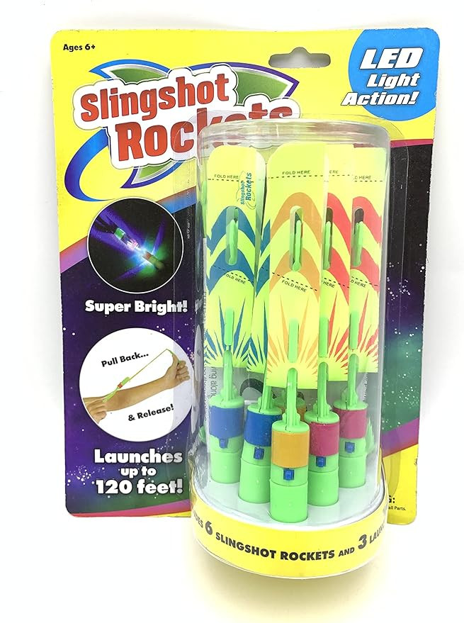 Light-Up Rockets Slingshot - Pull Back and Launches up to 36 Meters Day & Night Fun Flying Action... | Amazon (US)