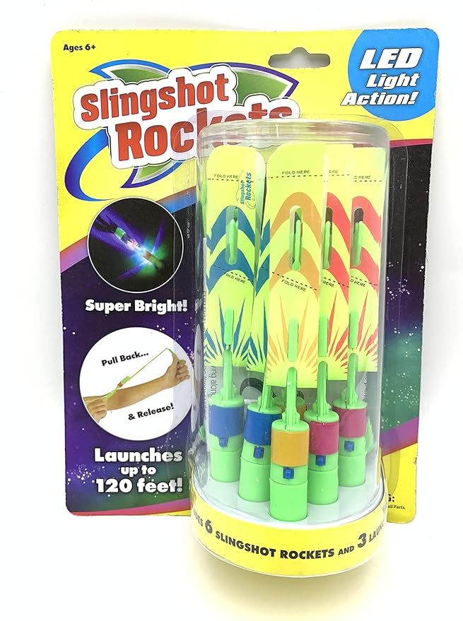Light-Up Rockets Slingshot - Pull Back and Launches up to 36 Meters Day & Night Fun Flying Action... | Amazon (US)