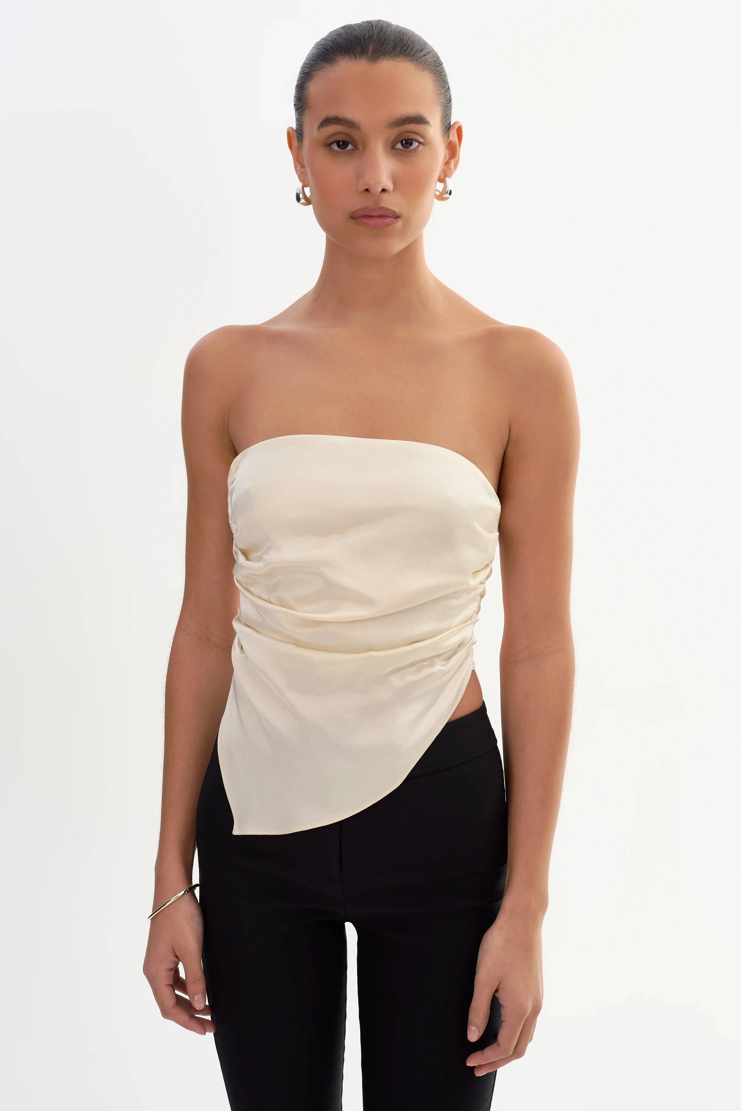 BAILA | Asymmetric Satin Scarf Top | LAMARQUE