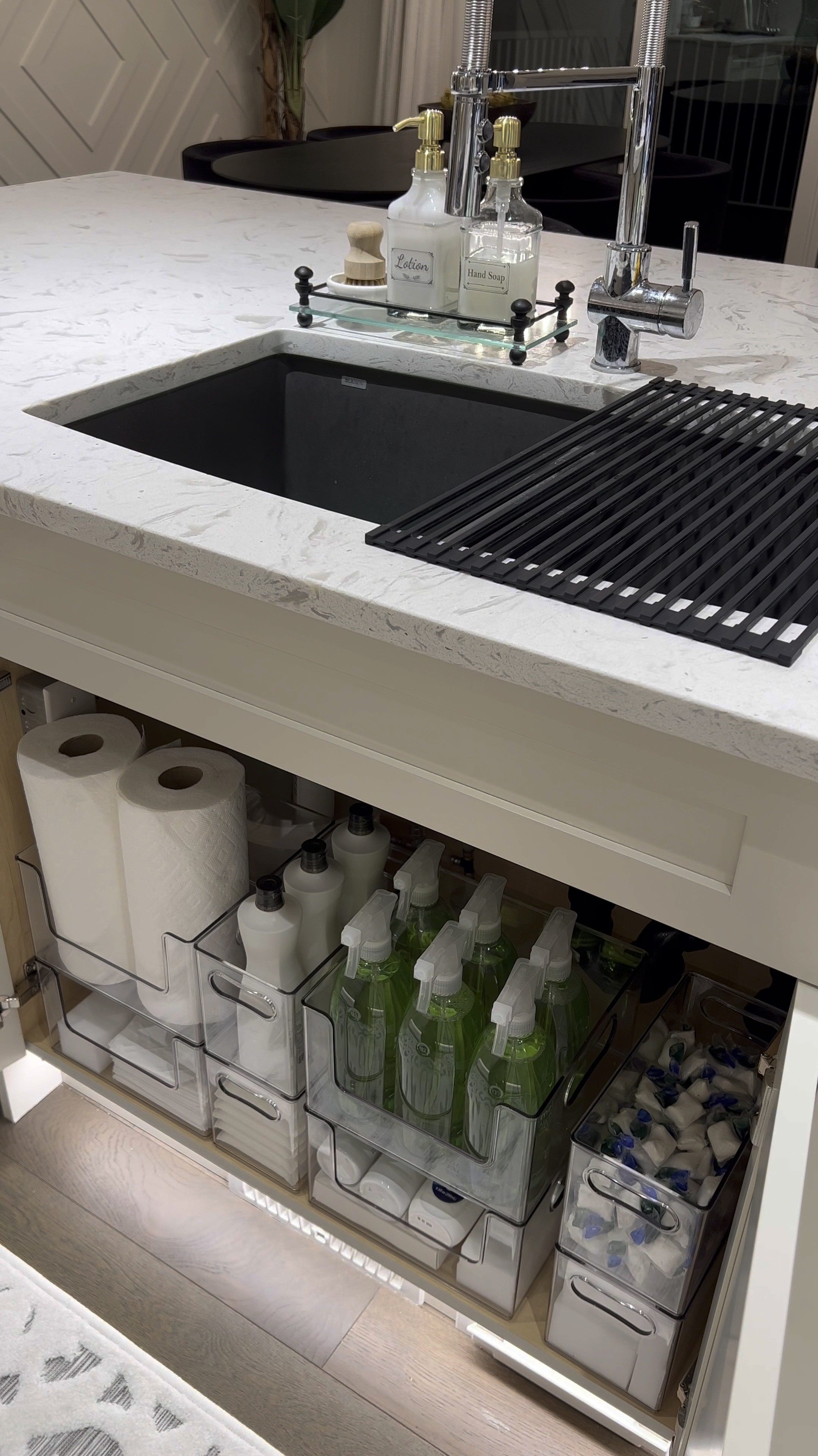 🥰…..so It’s been a year since implementing this system under my kitchen sink …..and I’m happy to share - how totally practical it is! 😆💕
- Easy to maintain - no more clutter bc every item has it’s own house! 🎉

- Easily to restock - with a clutter free space, it’s easy to identify items that need restocking with avoids overbuying. 

- Spillover effect - after decluttering and organizing a space, I’ve noticed I’m more inclined & motivated to organize another! 🎉

#LTKVideo #LTKStyleTip #LTKHome
