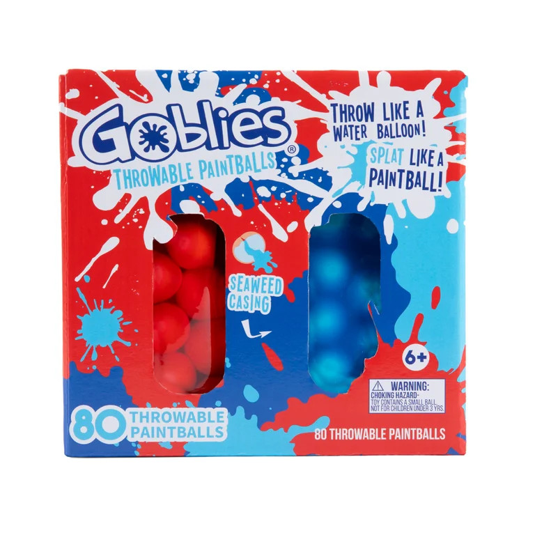 Goblies Throwable Paintball | 80 Count - Throw like Water Balloons! | Seaweed Membrane | Walmart (US)