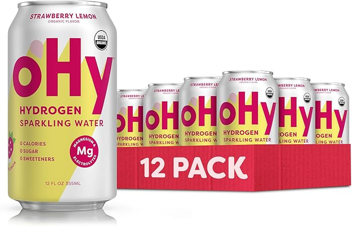 oHy Hydrogen Sparkling Water – Magnesium & Antioxidant Hydration, Zero Sugar, Zero Calories, St... | Amazon (US)