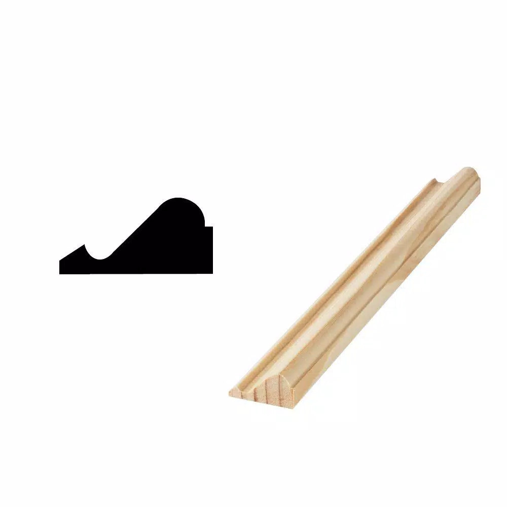 WM 163 11/16 in. x 1-3/8 in. x 96 in. Solid Pine Base Cap Moulding | The Home Depot