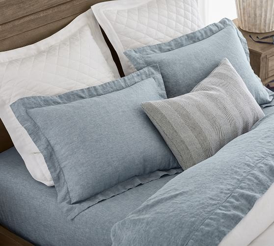 Belgian Flax Linen Diamond Quilt & Shams | Pottery Barn (US)