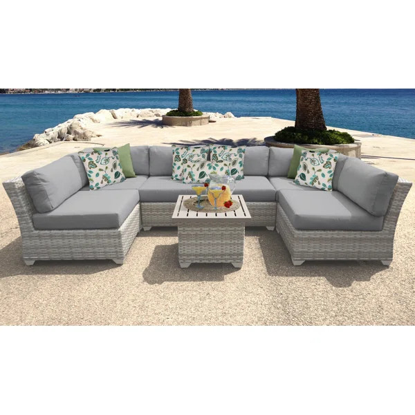 Falmouth All Weather Wicker/Rattan 4 - Person Seating Group with Cushions | Wayfair North America