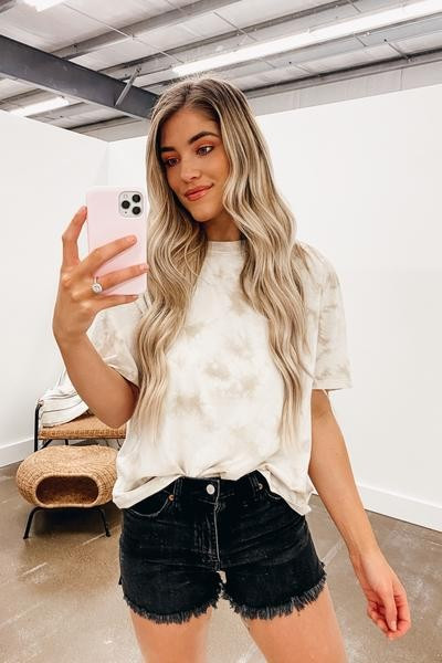 PREORDER - Taupe Tie Dye Tee | Lane 201 Boutique