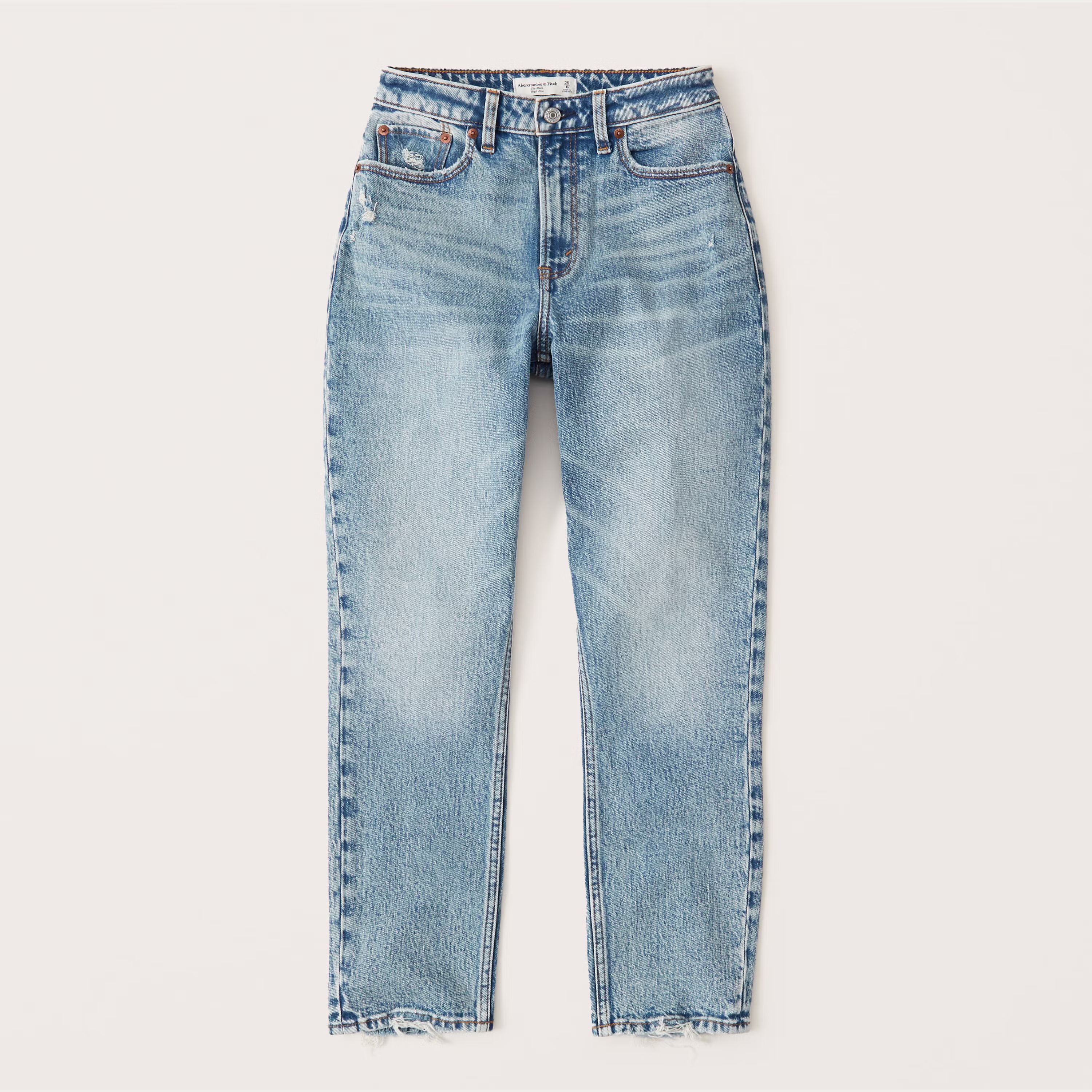 Curve Love High Rise Acid Wash Mom Jean | Abercrombie & Fitch (US)