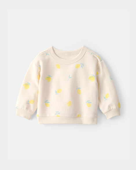 Baby Girl Lemon French Terry Pullover Sweatshirt - Ivory
 | Carter's | Carter's Inc