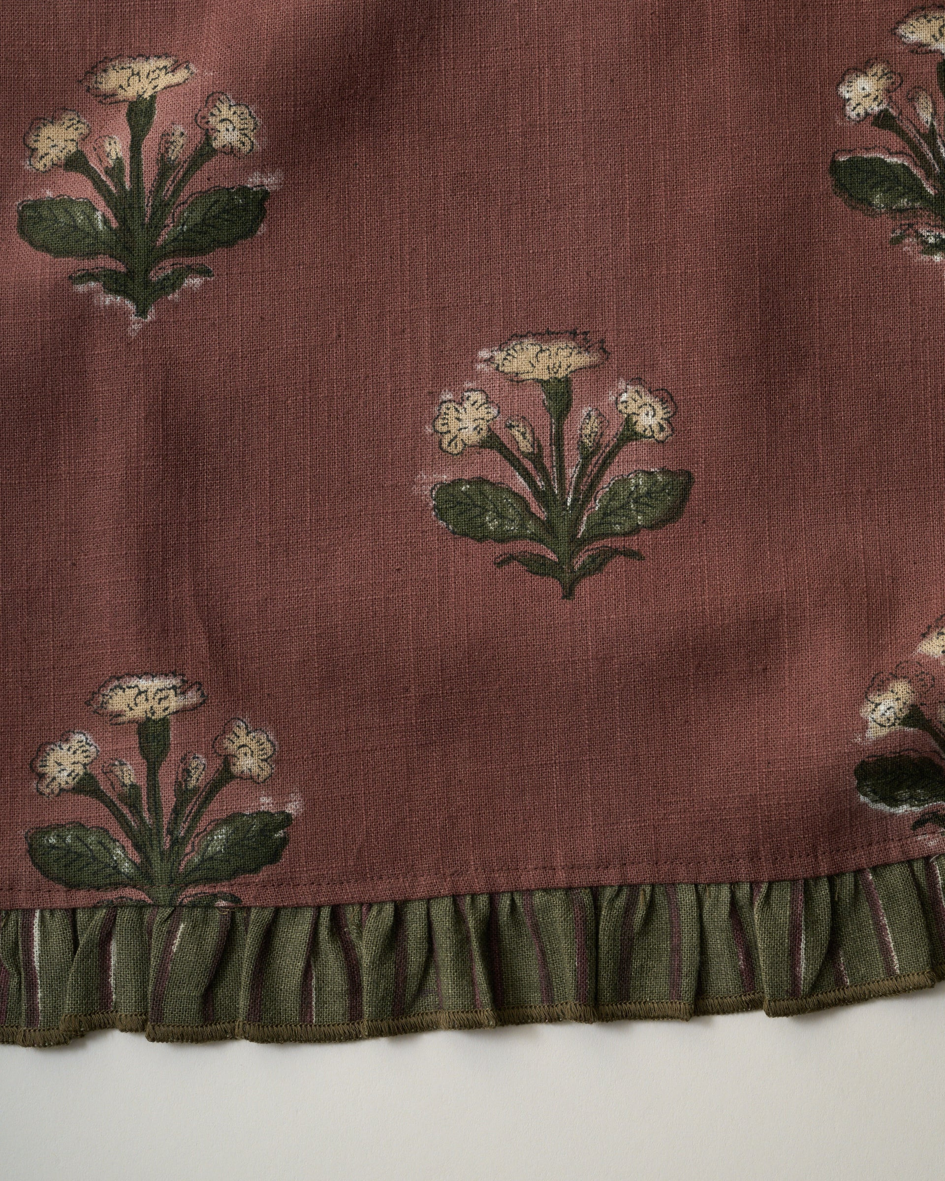 Copper Brown Herbarium Block Printed Tea Towel | Magnolia