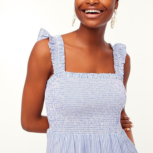 Smocked tiered midi dress | J.Crew Factory