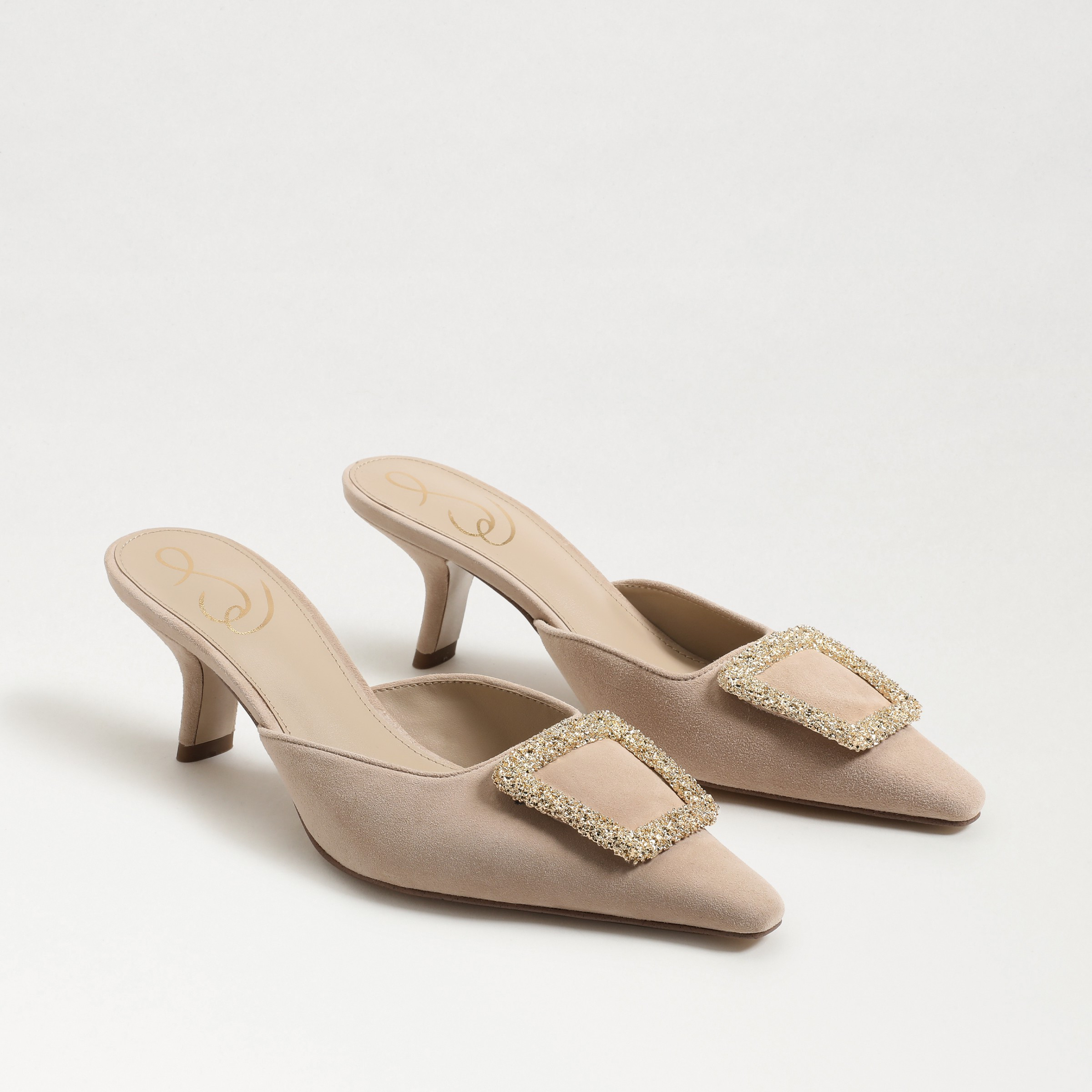 Sam Edelman Brit Kitten Heel Mule Cappuccino Suede 6.0 | Sam Edelman