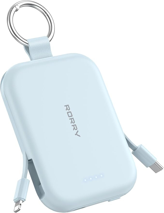 RORRY Portable Charger, 5000mAh Portable Charger Power Bank with Built-in Cables, Travel Keychain... | Amazon (US)