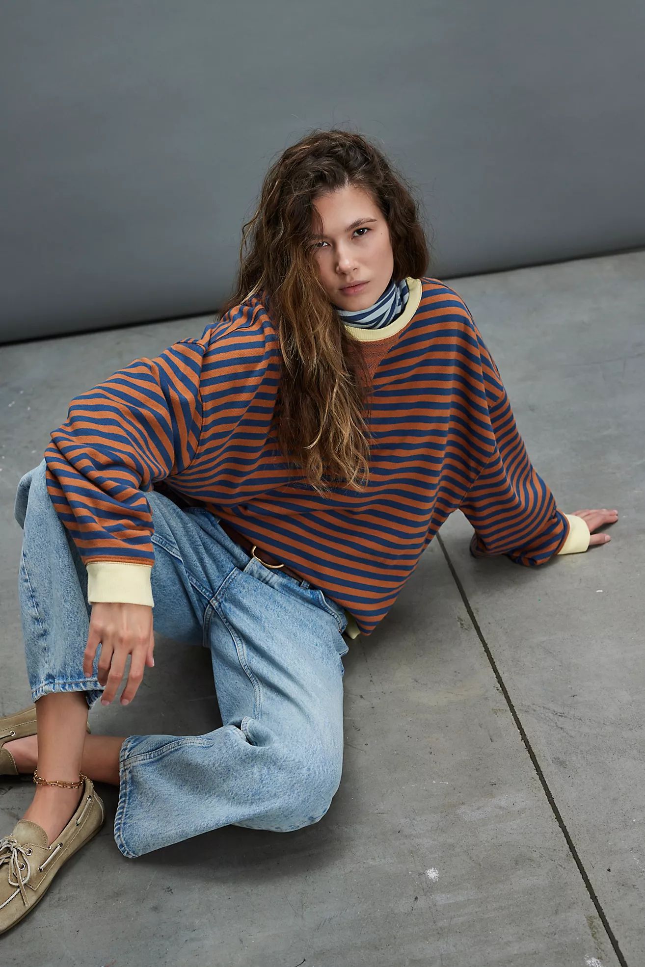 Classic Striped Oversized Crewneck | Free People (Global - UK&FR Excluded)