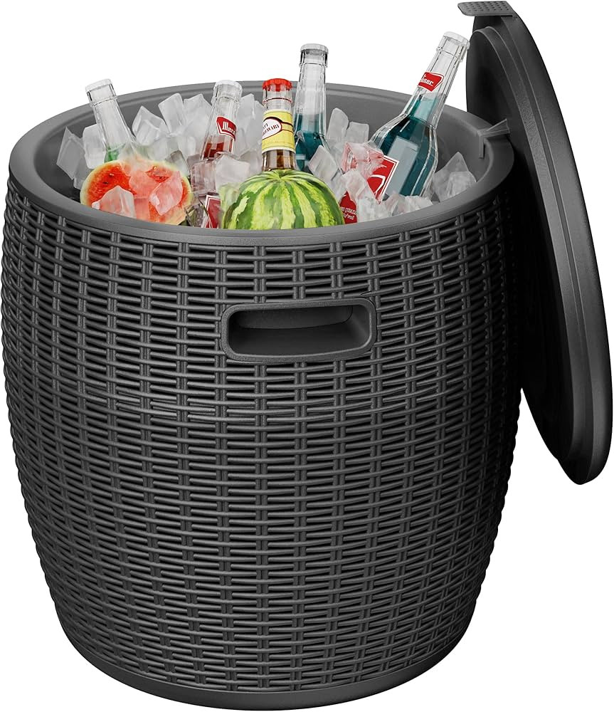 EasyUp Outdoor Cooler Side Table \u2013 17 Inch Resin Cooler Bar Table for Wine, Champagne, and B... | Amazon (US)