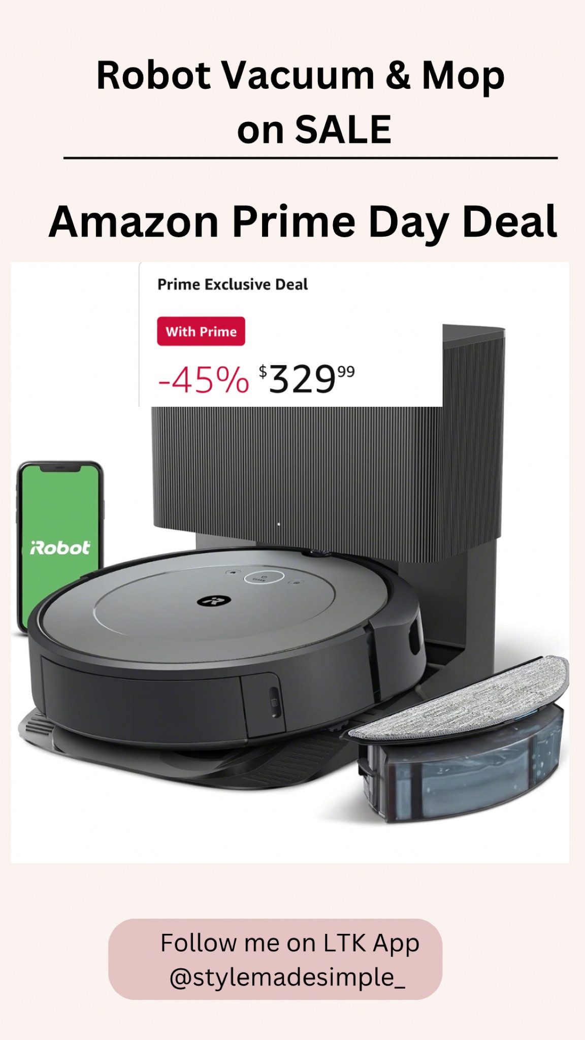 iRobot Roomba Combo i3+ (3574) Robot Vacuum & Mop – Self-Empty for Up to 60 Days, Clean by Room with Smart Mapping, Dual Multi-Surface Brushes for a Thorough Clean, Ideal for Homes with Pets

#amazon #primeday 

#LTKSaleAlert #LTKHome #LTKFamily