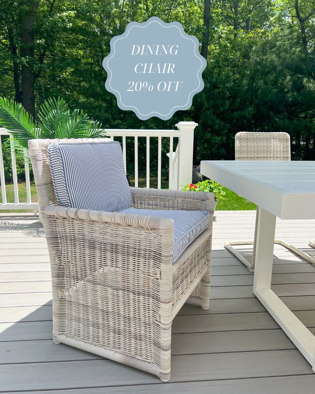 My outdoor chairs are 20% off right now! While they were a definite splurge, I do think you get what you pay for when it comes to outdoor furniture that's exposed to the elements. Perennials is one of the best performance fabrics out there, and the wicker is waterproof & UV-resistant. We keep them outside all year with covers over them (even in the winter with snow!) and they still look brand new! 
- 
coastal home decor, coastal style, outdoor furniture, patio furniture, patio chairs, outdoor dining chairs, outdoor furniture with performance fabric, wicker chairs, rattan chairs, outdoor living, outdoor dining chairs, beach house furniture, beach house outdoor furniture, lake house furniture, dining chair cushions, outdoor dining chair covers, stain resistant outdoor furniture, pacifica outdoor furniture, outdoor dining table, white dining table, outdoor decor, patio decor, amazon palm trees, polywood furniture, polywood dining table, edge dining table, outdoor dining table, patio table for 8, Serena & Lily dining chairs, Serena & Lily outdoor furniture, outdoor furniture sale

#LTKHome #LTKSeasonal #LTKSaleAlert