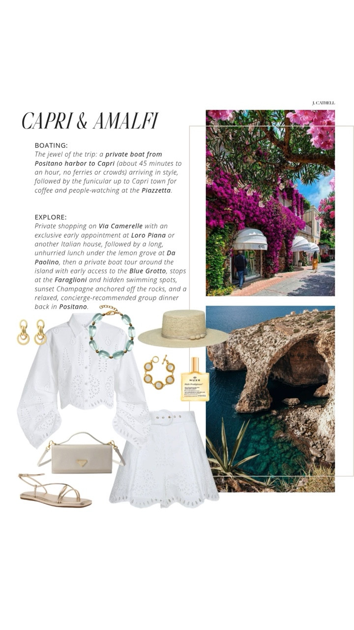 The Amalfi Coast, done right 🇮🇹✨

This is the trip—the one you think about for years. Ravello, Positano, Capri… private boats, unforgettable dinners, and the kind of views that don’t feel real. Every detail planned, every moment intentional.

Sharing the looks I’d pack for it all—from elevated day outfits to dinners that deserve something special. Save this for your dream trip and tap to shop. 🤍#AmalfiCoast #ItalyTravel #LuxuryTravel #VacationStyle #EuroSummer #

#LTKOver40 #LTKootd #LTKTravel