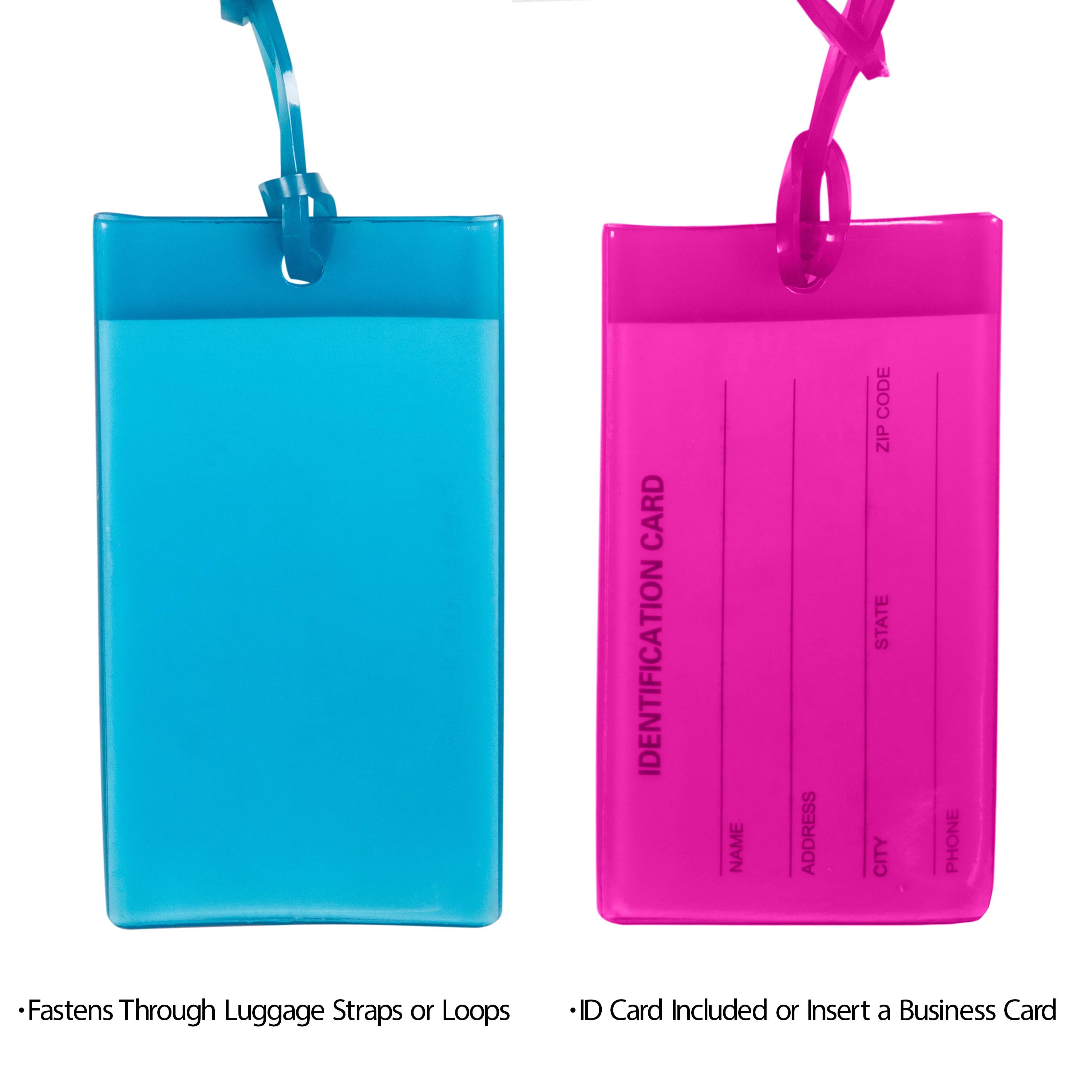 Protege 2 Pack Travel Luggage Tags - Jelly Pink & Blue | Walmart (US)
