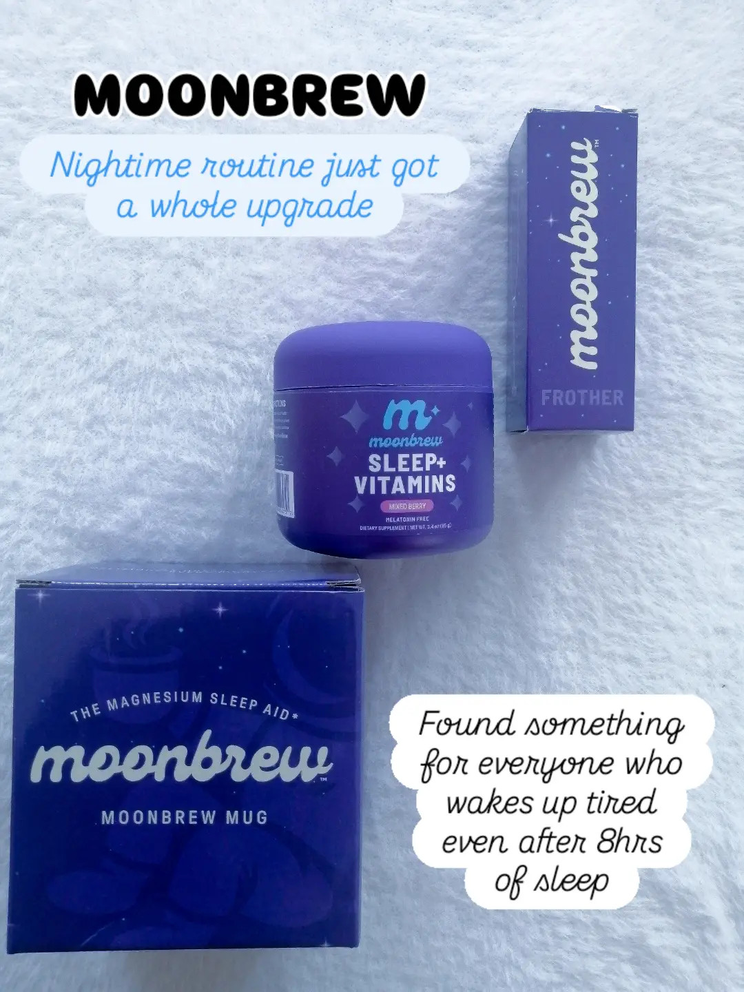 Got my hands on these beauties and had to share because if you struggle with sleep, this might be for you 💙 

So here’s the thing: did you know up to 75% of adults are deficient in magnesium? And inadequate magnesium is linked to difficulty sleeping, waking up tired, stress at night, and low daytime energy. 

MoonBrew is a sleep and vitamins drink mix that you make every night before bed like a little ritual. I got the mixed berry flavor, and it is DELICIOUS. It has MagnesiREM™, which is a magnesium blend specifically formulated for sleep, L-Theanine, Tart Cherry Extract, Reishi mushrooms, and 6 essential vitamins all in one scoop; No melatonin, so you can enjoy it every single night without feeling groggy in the morning. And the set comes with the cutest mug AND a frother, so you’re not just drinking a sleep supplement; you’re having a whole aesthetic nighttime moment. Froth it up, pour it in the cute mug, and suddenly going to bed feels like a treat. If you wake up tired, take forever to fall asleep, or just feel stressed before bed, bestie, this one is for you. I’m still in my early days of trying it, but so far she has not disappointed, and my nighttime routine has never felt this intentional. 🔗 linked below; your best sleep might just be one scoop away. 

#moonbrew #sleepdrink #magnesiumsupplement #sleepsupplement #bettersleep

 

 #LTKdayinmylife #LTKselfcare #LTKSaleAlert
