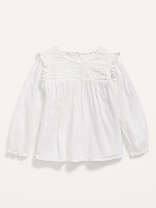 Long-Sleeve Smocked Ruffle-Trim Top for Toddler Girls | Old Navy (US)