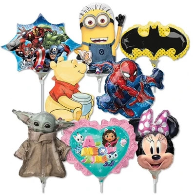 LoonBalloon 14 Inch Character Theme Mini Shape Stick Balloons Value Pack (16 Pack)-Pre-Inflated | Target