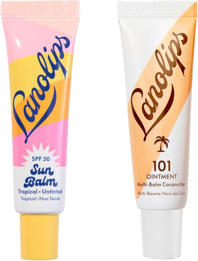 Lanolips Sun & Rescue Lip Duo – Sun Balm Tropical SPF 30 (0.44 oz) & 101 Ointment Coconutter (0... | Amazon (US)