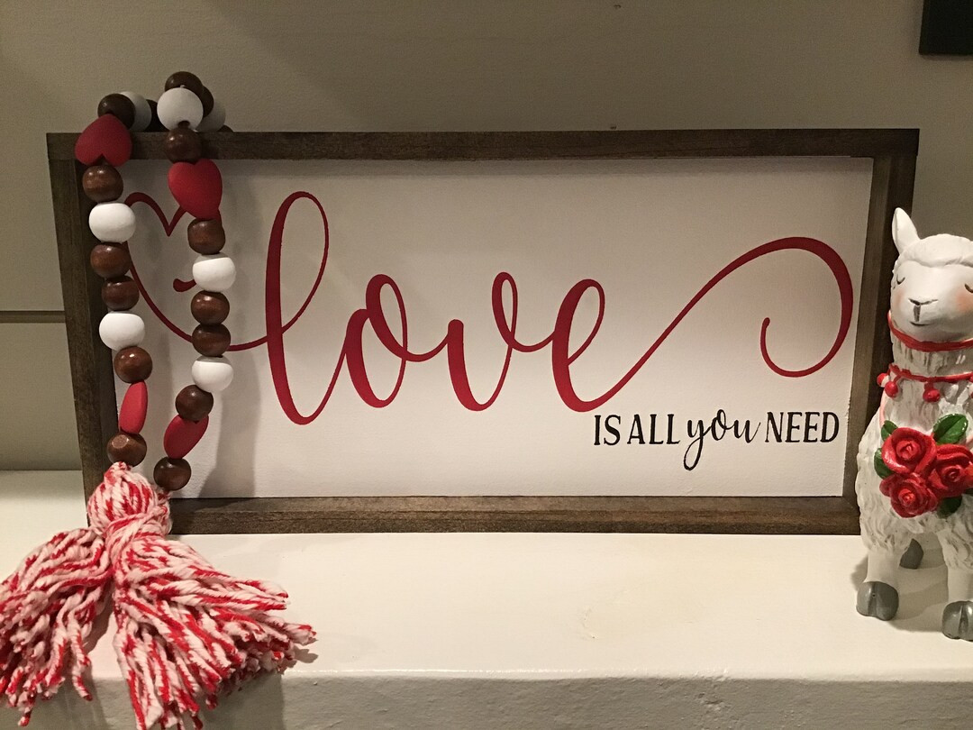 Love is All You Need Wood Sign Rae Dunn Inspired Self Standing Sign Tiered Tray Valentine Decor F... | Etsy (US)