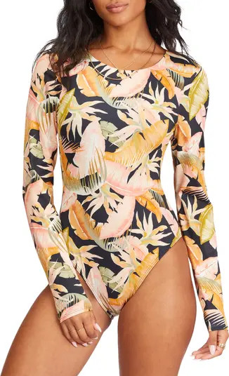 Wave Long Sleeve Rashguard One-Piece Swimsuit | Nordstrom