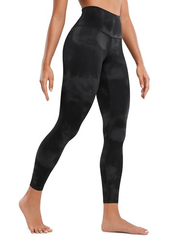 CRZ YOGA Butterluxe Yoga Leggings 25" - High Waisted Buttery Soft Womens Workout Lounge Pants Black Tie Dye Flowers X-Small | Amazon (US)