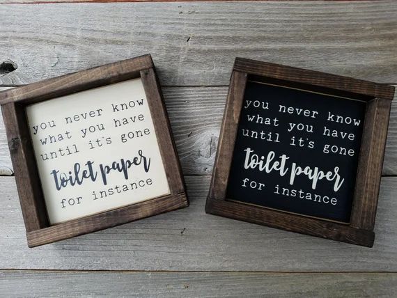 You Never Know What You Have Till It's Gone, Toilet Paper - Funny Bathroom Sign - Rustic Wood Fra... | Etsy (US)