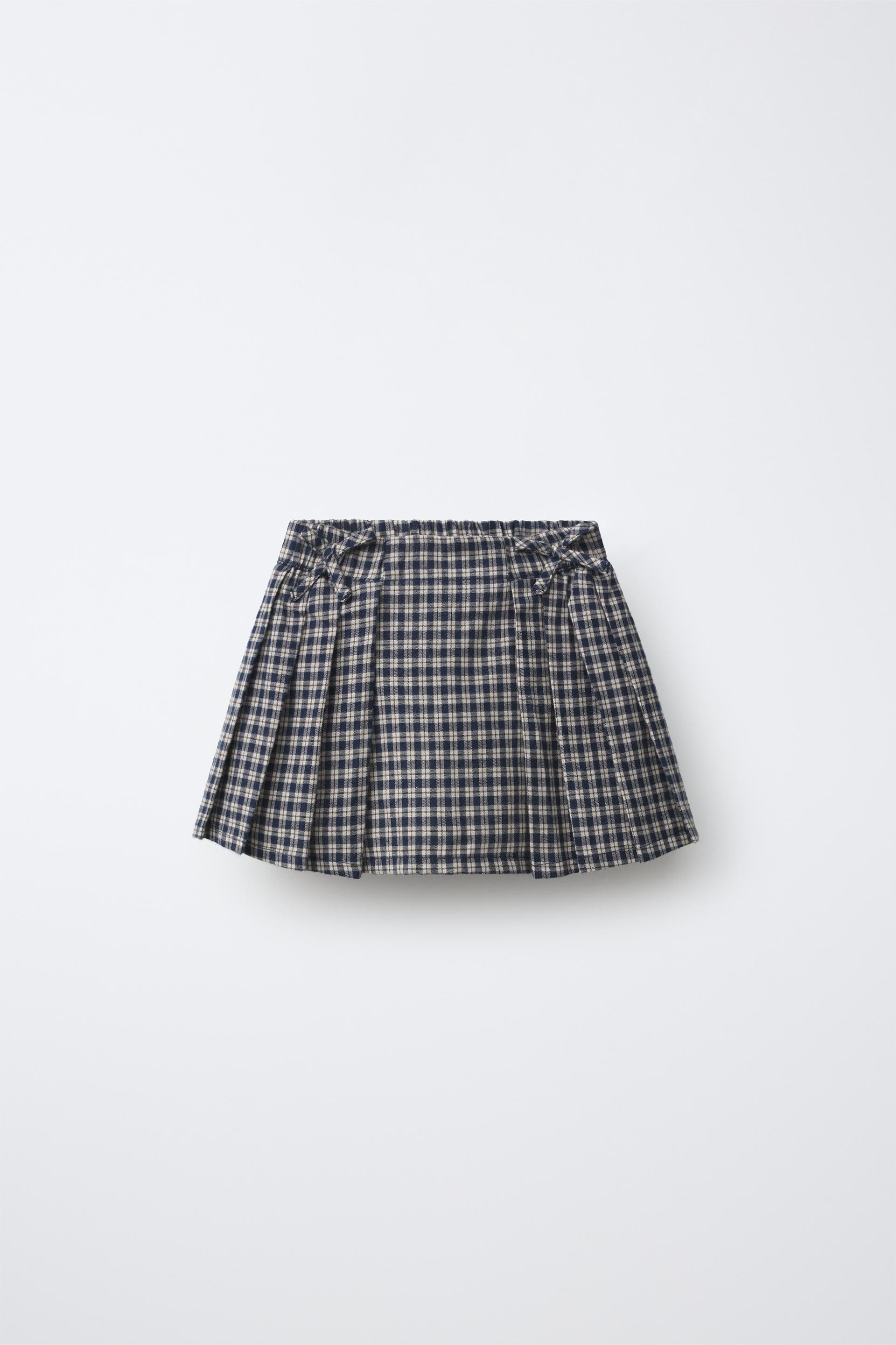 Zara - Plaid Print Skirt - Blue - 5 Years (43,3 Inches) - Kids | Zara US