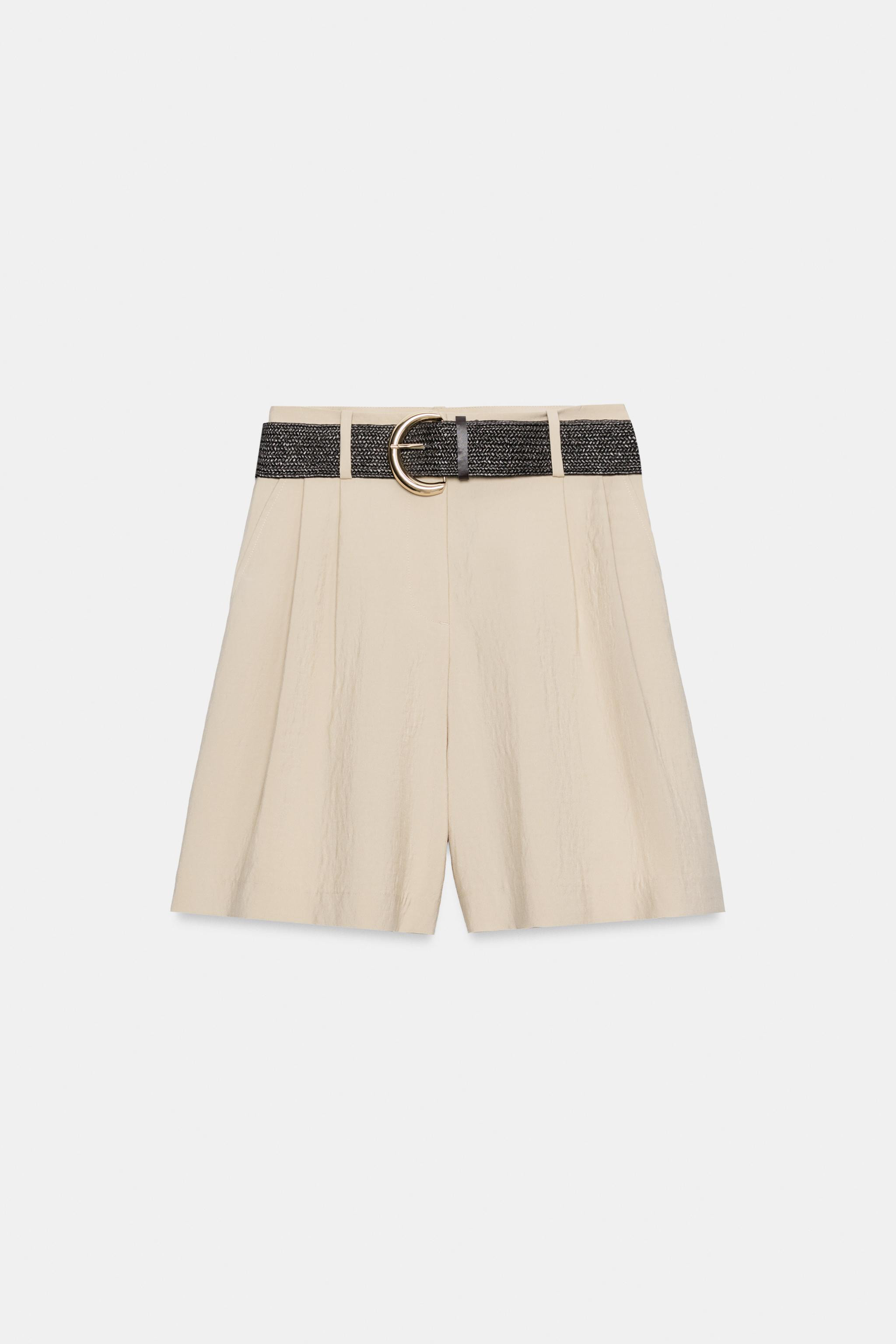 BELTED DARTED BERMUDA SHORTS | Zara UK