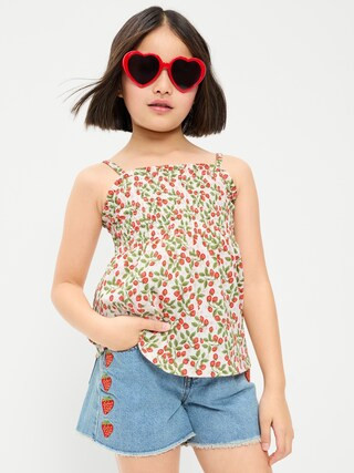 Printed Sleeveless Textured Smocked Top for Girls | Old Navy (US)