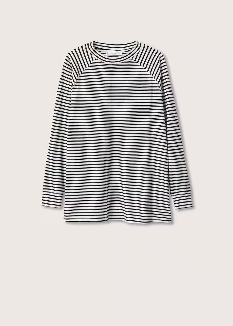 Striped long sleeves t-shirt | MANGO (US)