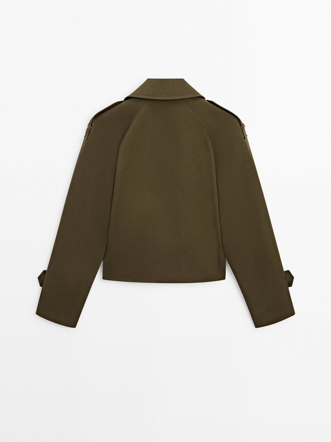 2-layer double-breasted cropped trench coat | Massimo Dutti UK