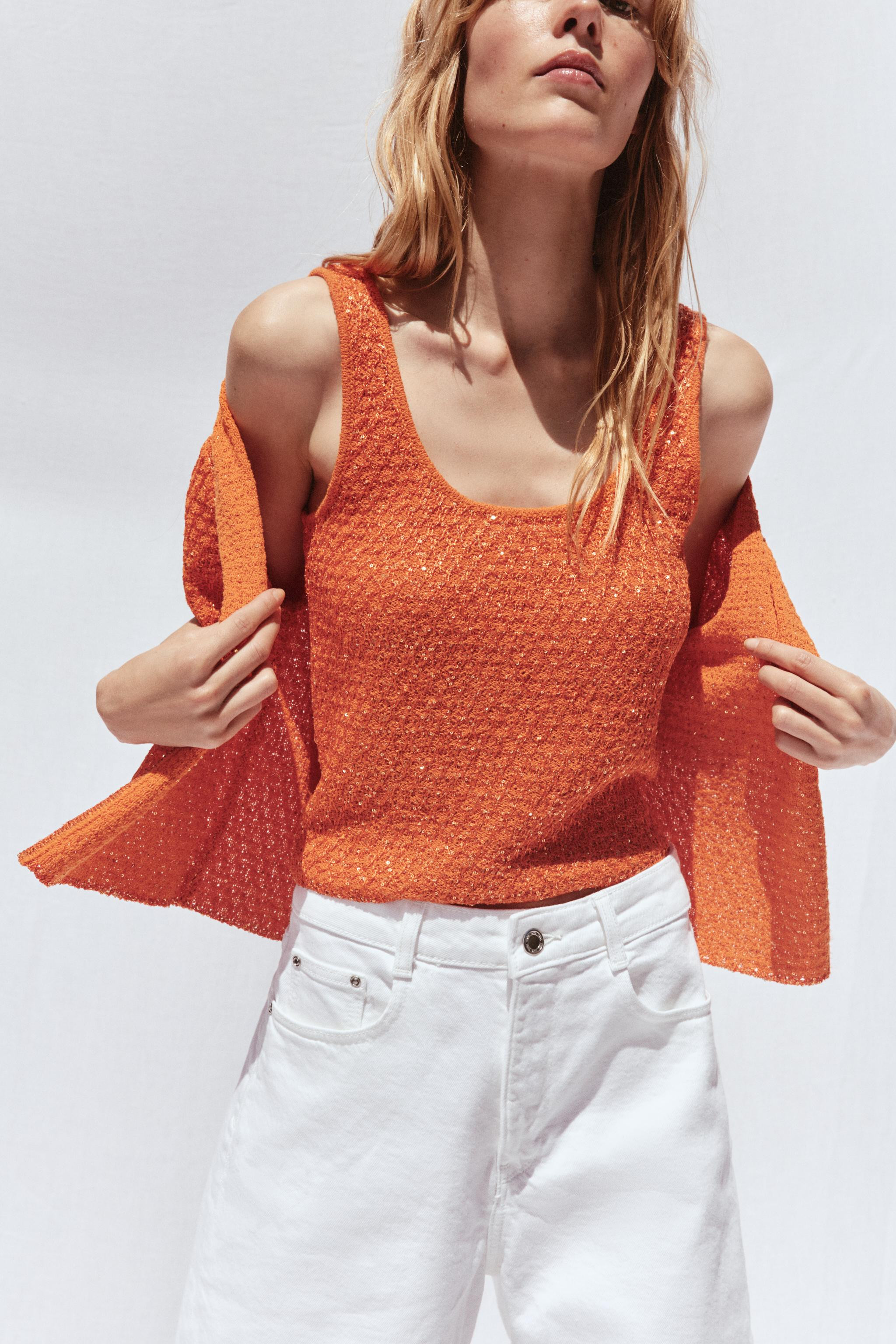 SEQUIN KNIT TOP | Zara US